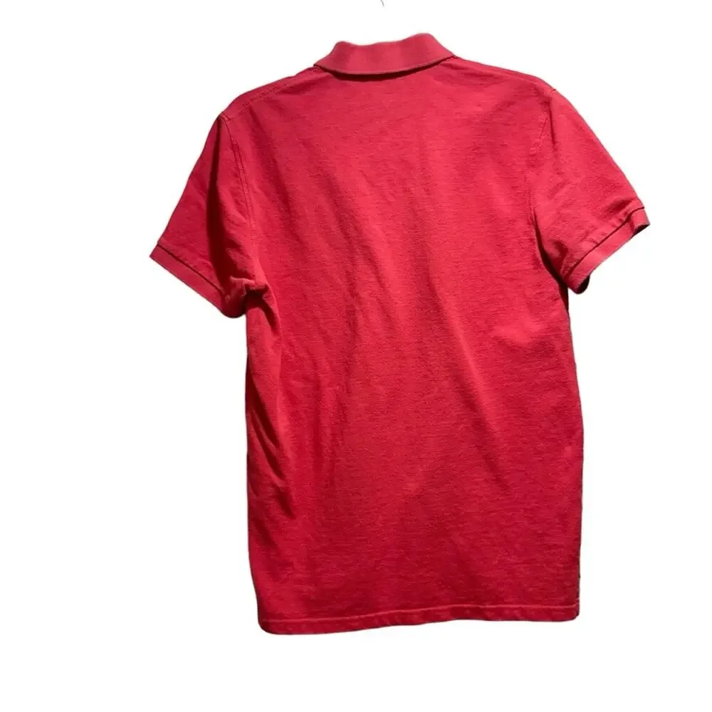 J Crew Slim Fit Pique Golf Polo 15413 100% Cotton Nantucket Red Mens MEDIUM
